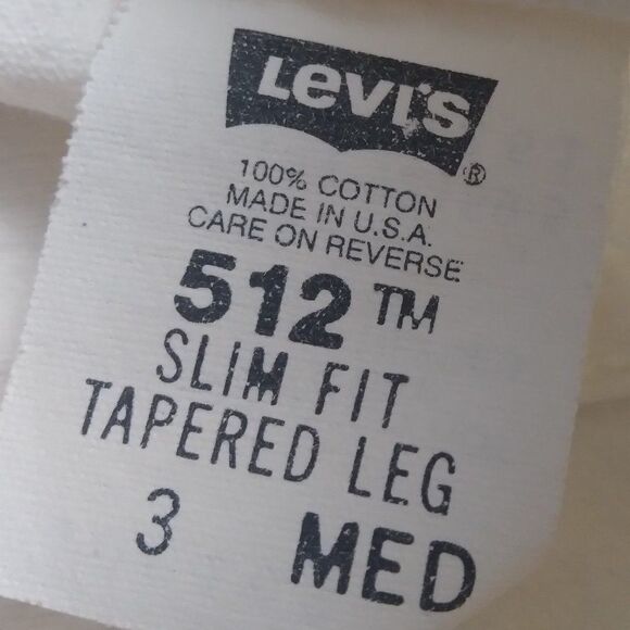 Vintage Levi's 512 Slim Fit Tapered White Denim Jeans - Picture 5 of 8